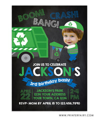 Trash Truck Invitation with Photo