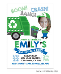 Trash Truck Invitation with Photo