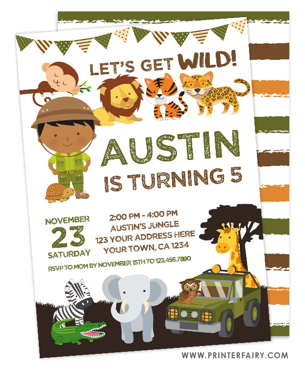 Safari Birthday Invitation