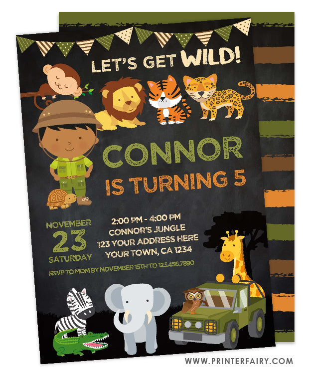 Safari Birthday Invitation