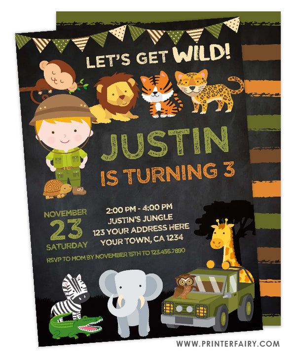 Safari Birthday Invitation