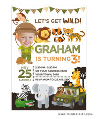 Safari Party Invitation with Photo