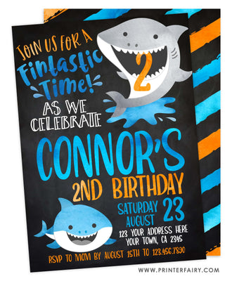 Shark Birthday Invitation