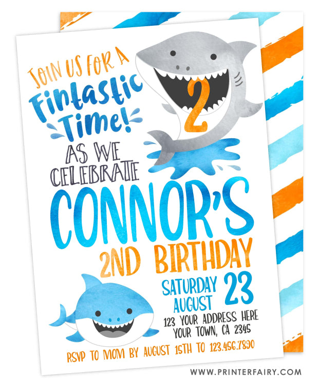 Shark Birthday Invitation