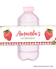 Strawberry Water Bottle Labels