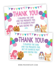 Puppy Party Thank You Cards