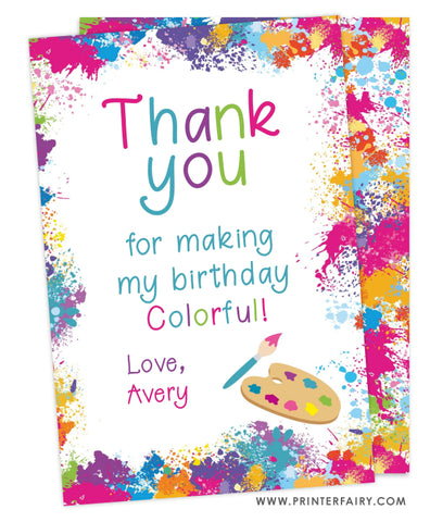 Art Party Thank You Card