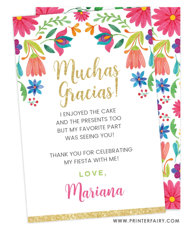 Fiesta Floral Thank You Card