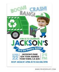 Trash Truck Invitation with Photo