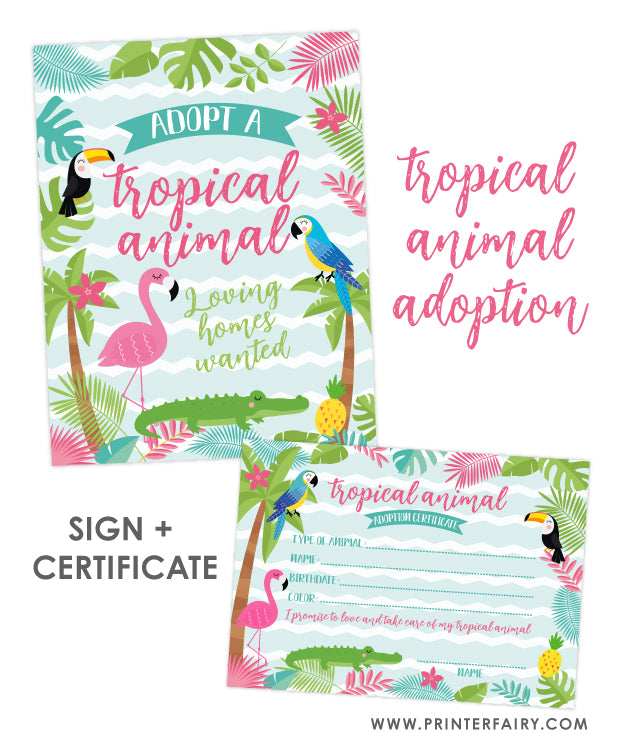 Tropical Animal Adoption Pack