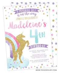 Unicorn Birthday Party Invitation