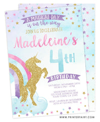 Unicorn and Rainbow Invitation