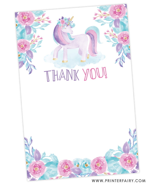 Unicorn Thank You Card