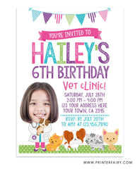 Veterinarian Birthday Invitation with Photo