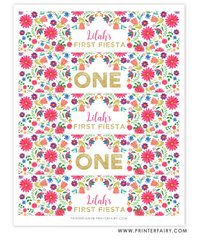 Fiesta Floral Water Bottle Labels