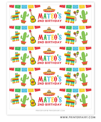 Fiesta Water Bottle Labels