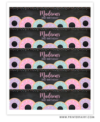 Donut Water Bottle Labels