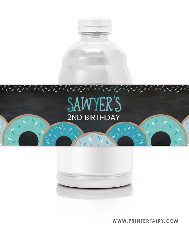 Donut Water Bottle Labels