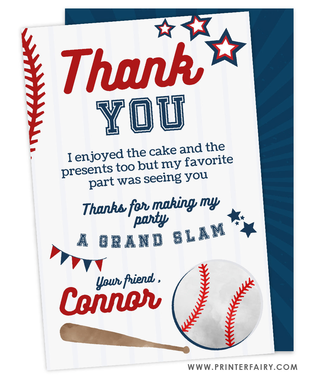 Baseball Thank You Card