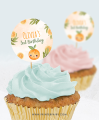 Sweet Orange Birthday Party Toppers