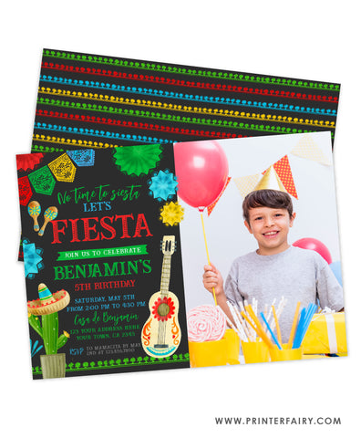 Fiesta Birthday Party Invitation with Photo