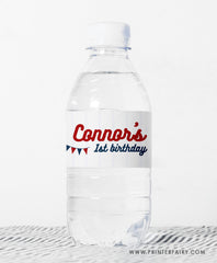 Baseball Water Bottle Label