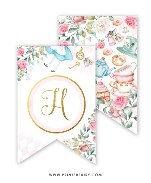 Alice in ONEderland-Banner Happy Birthday