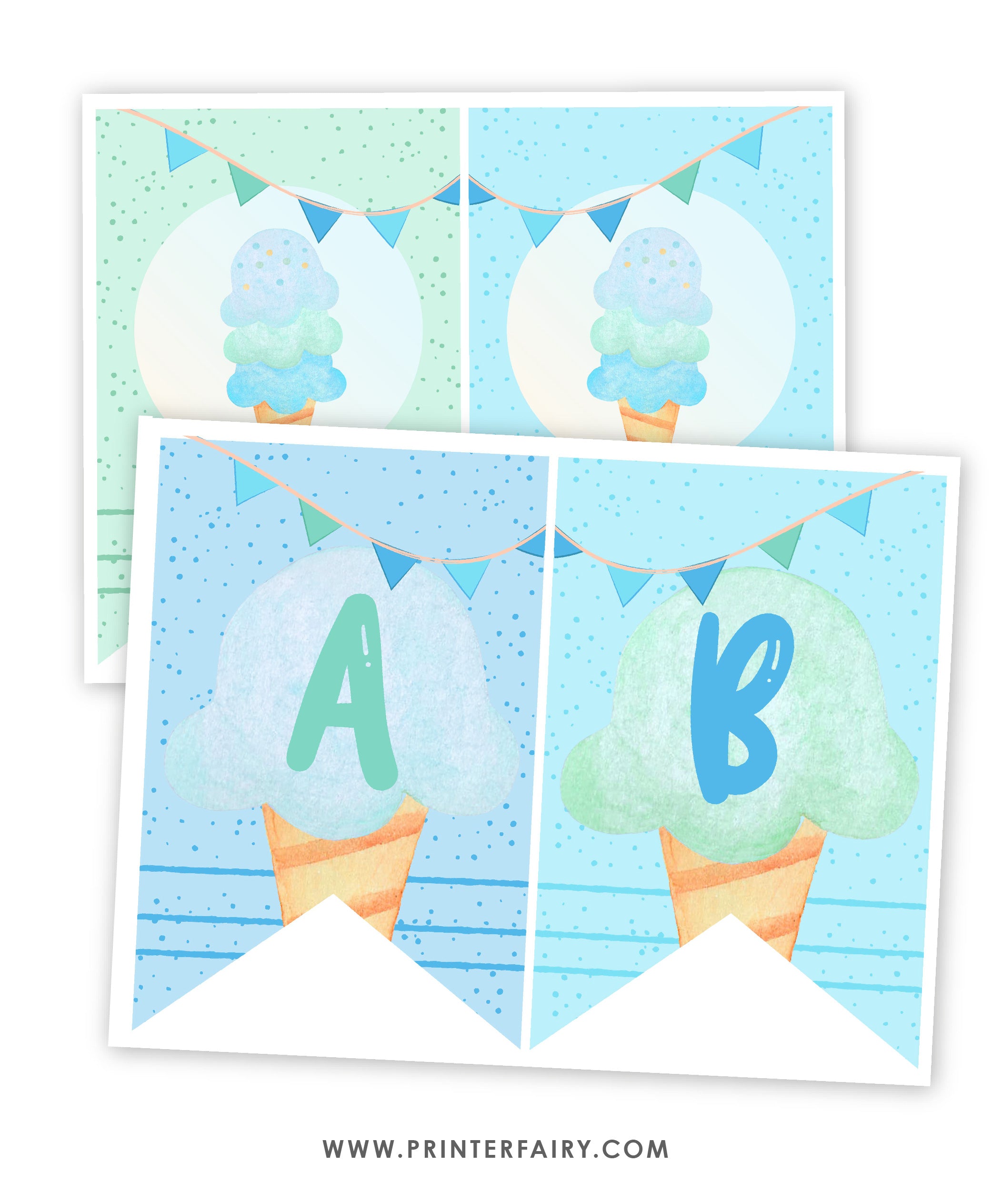 Ice Cream Birthday Party Banner