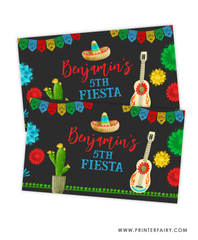 Fiesta Birthday Party Gable Box Label