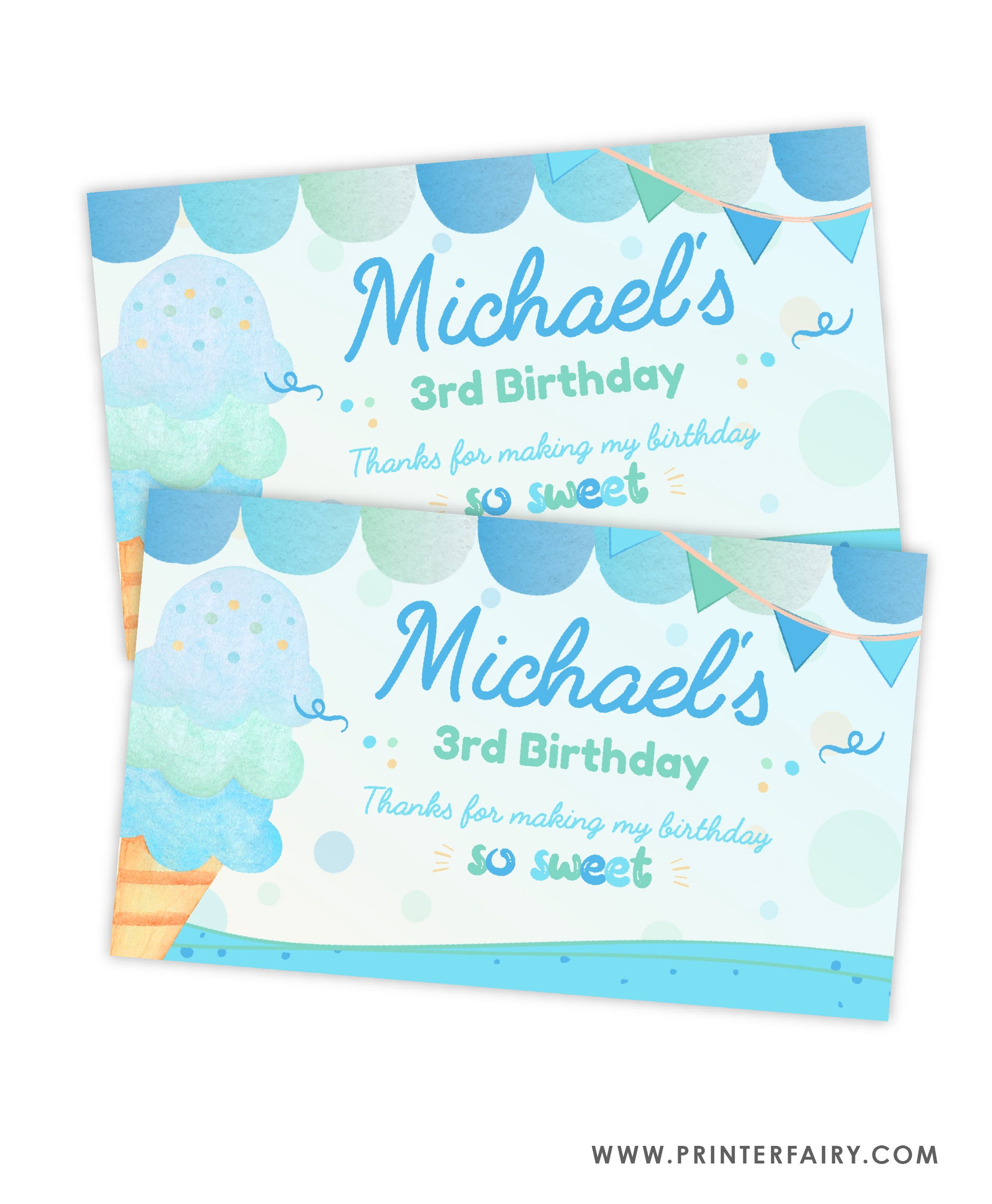 Ice Cream Party Gable Box Label