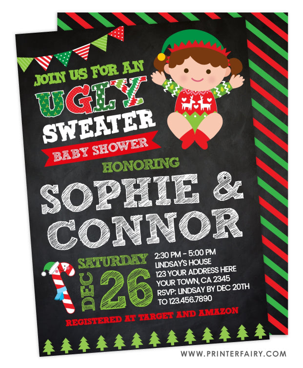 Ugly Sweater Baby Shower Invitation