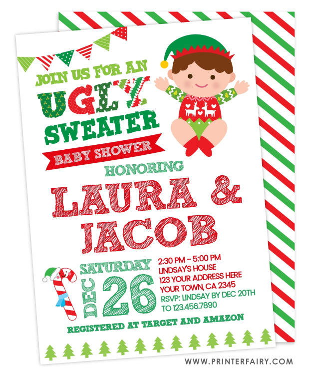 Ugly Sweater Baby Shower Invitation