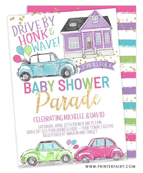 Baby Shower Parade Invitation