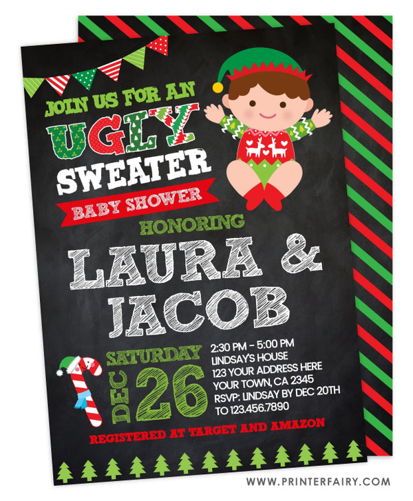 Ugly Sweater Baby Shower Invitation