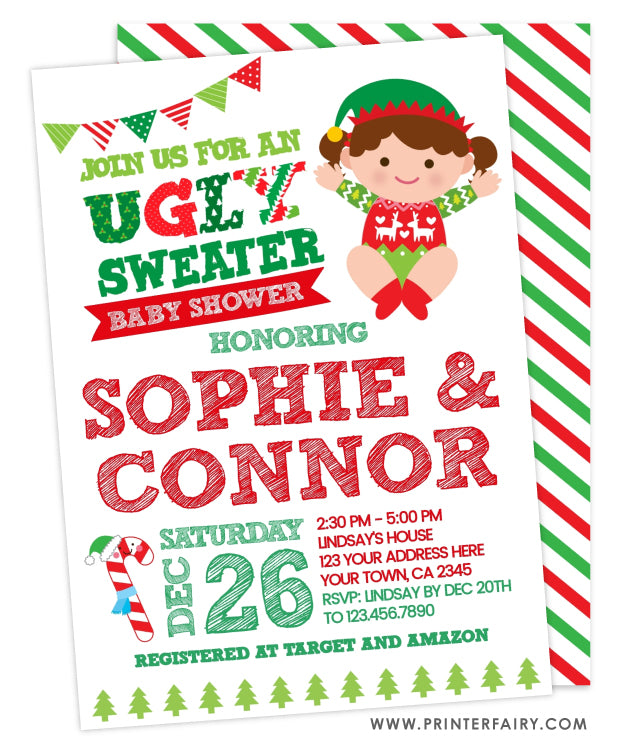 Ugly Sweater Baby Shower Invitation