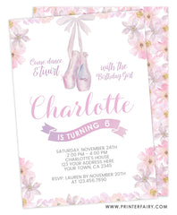 Ballerina Birthday Party Invitation