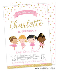 Ballerinas Birthday Party Invitation