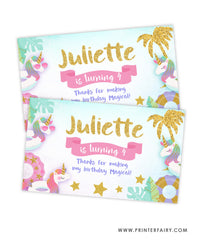 Unicorn Pool Birthday Party Gable Box Label