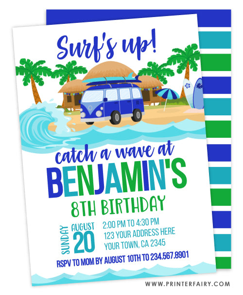 Beach Car Invitation