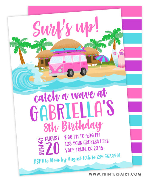 Beach Car Invitation