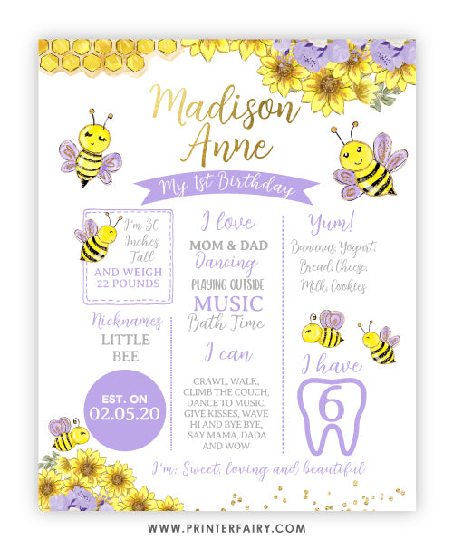 Bee Birthday Board