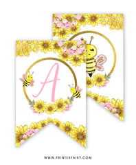 Bee Happy Birthday Banner