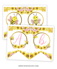 Bee Happy Birthday Banner