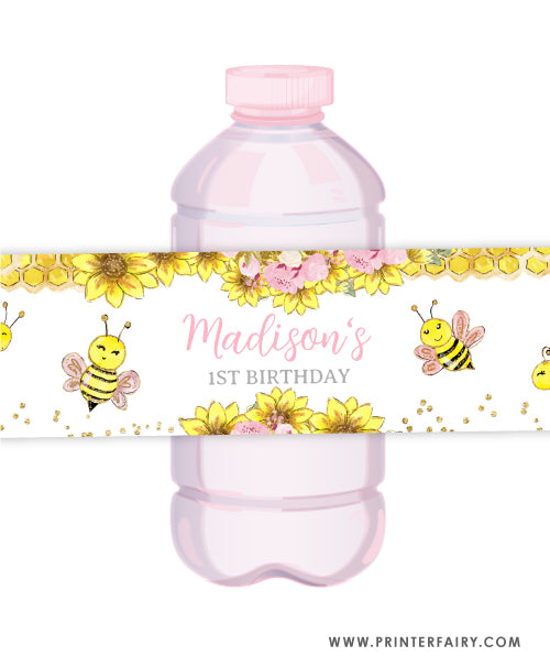 Bee Water Bottle Label