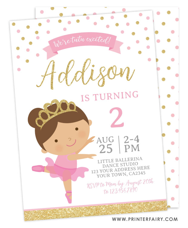 Ballerina Birthday Party Invitation