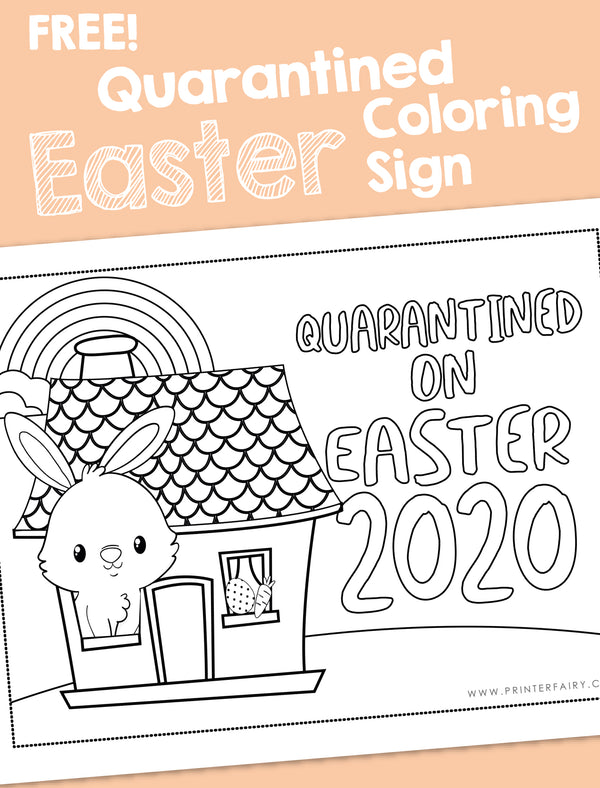 Quarantine Easter Coloring Sign