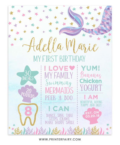 Mermaid Birthday Board