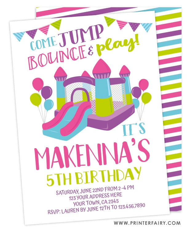 Jump Party Birthday Invitation