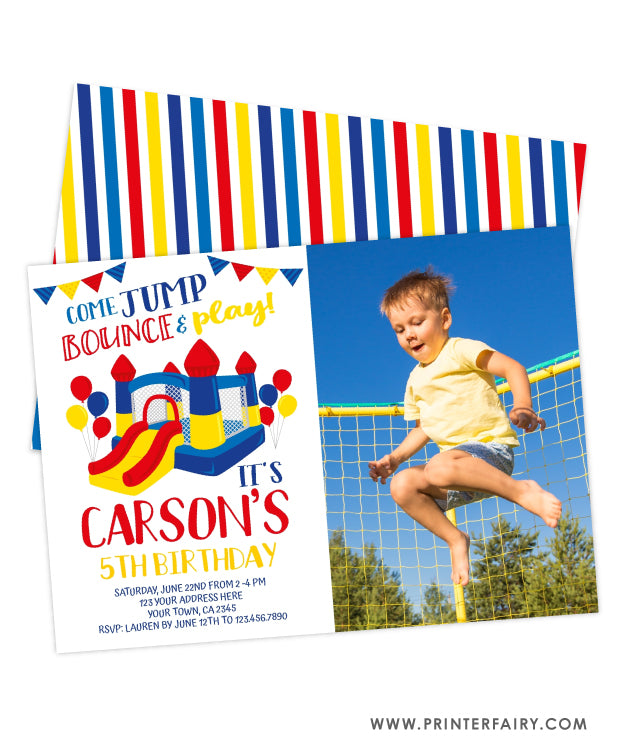 Jump Party Birthday Invitation with Photo