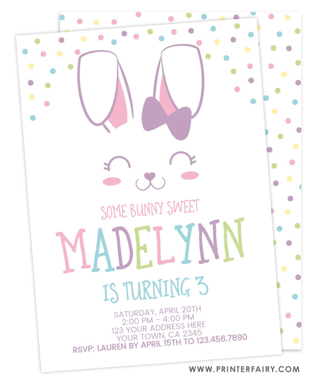 Bunny Birthday Party Invitation